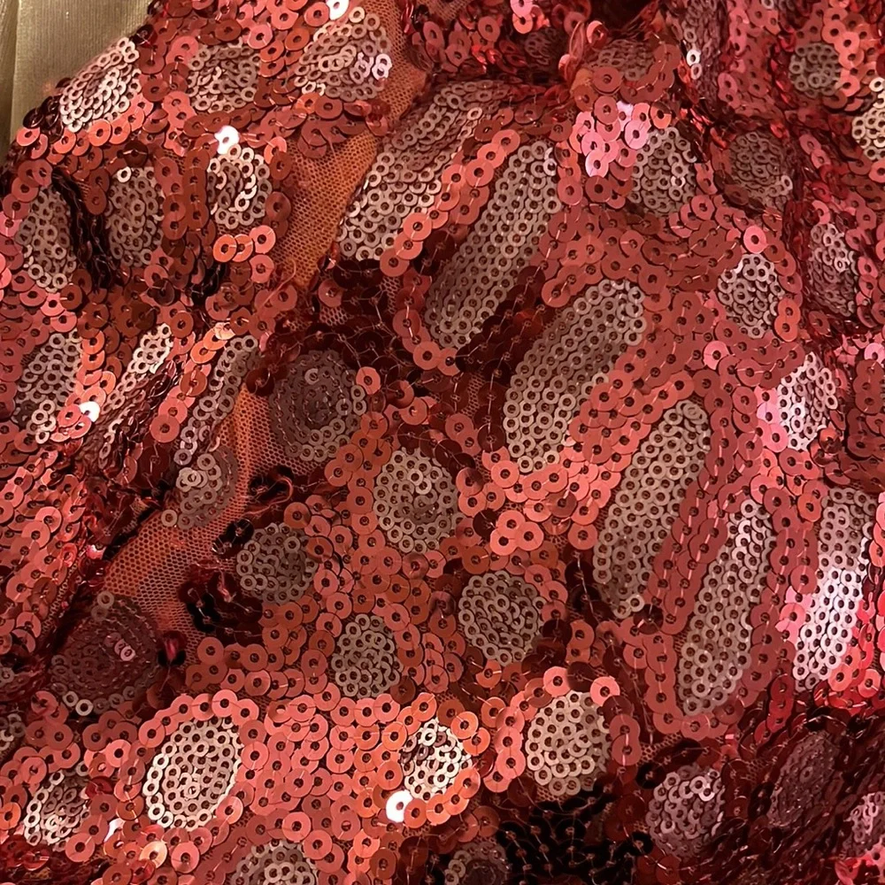 Pink/ Coral sequined Bebe Addiction dress XS - Picture 5 of 5